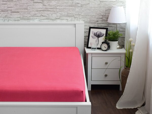 XPOSE® Jersey prostěradlo Exclusive - malinové 180x200 cm
