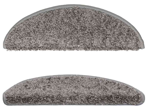 Schodové rohože 10 ks 56 x 17 x 3 cm šedé, půlkulaté 149783