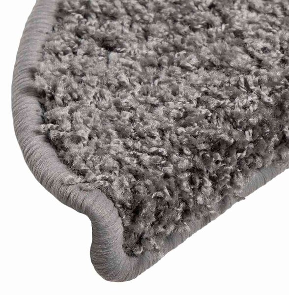 Schodové rohože 10 ks 56 x 17 x 3 cm šedé, půlkulaté 149783