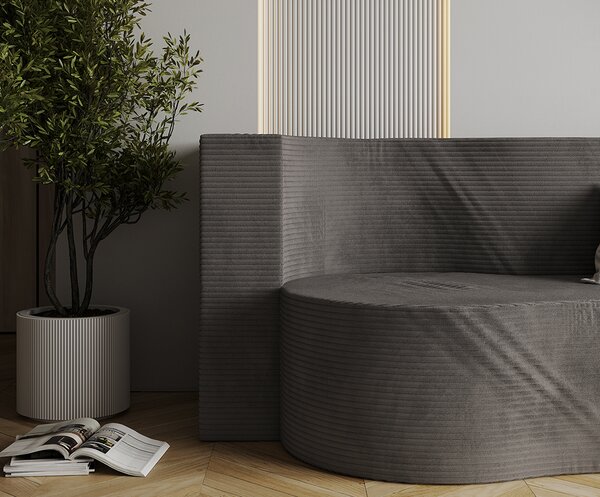 Rozkládací pohovka TWIST TMAVĚ ŠEDÁ SZTRUKS 120x200