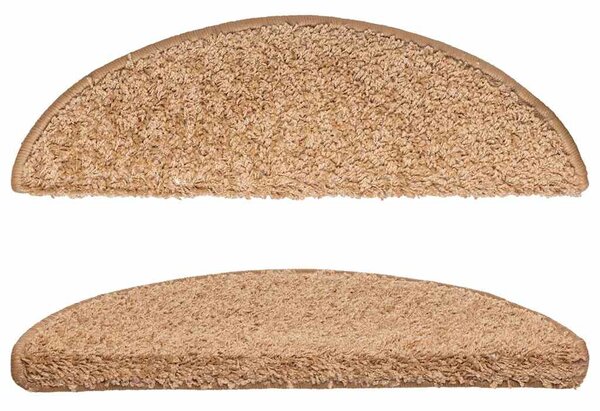 Schodové rohože 10 ks 56 x 17 x 3 cm béžové, půlkulaté 149787