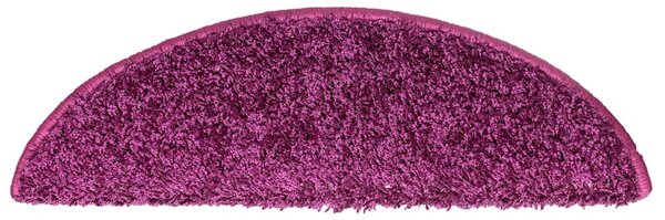 Schodové rohože 10 ks 56x17x3 cm fialové půlkulaté 149793