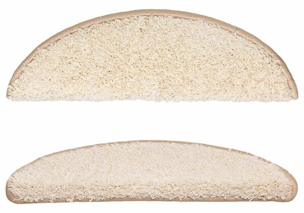Schodové rohože 10 ks 56x17x3 cm krémové, půlkulaté 149791