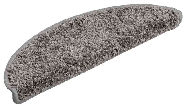 Schodové rohože 10 ks 56 x 17 x 3 cm šedé, půlkulaté 149783