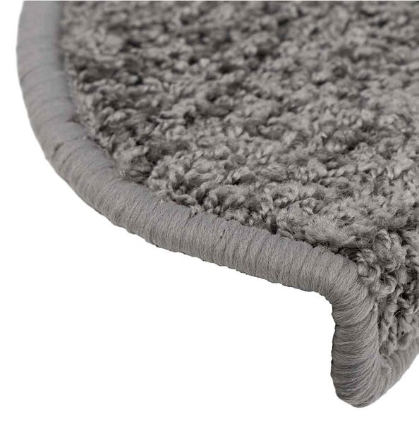 Schodové rohože 10 ks 65 x 21 x 4 cm šedé, půlkulaté, velké 149799