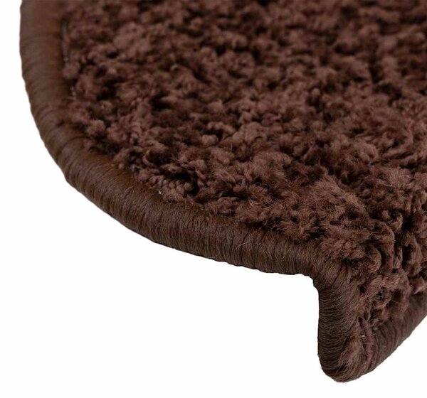 Schodové rohože 10 ks 65 x 21 x 4 cm hnědé, půlkulaté, velké 149805