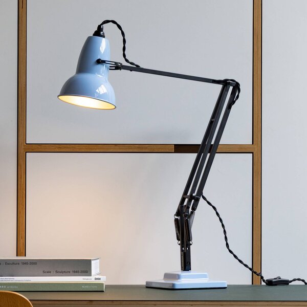 Anglepoise Stolní lampa Original 1227, opálově modrá/černá, 49 cm, Černá, Pracovna / kancelář, Hliník, Design