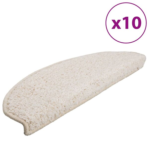 Schodové rohože 10 ks 65 x 21 x 4 cm bílé, půlkulaté, velké 149811