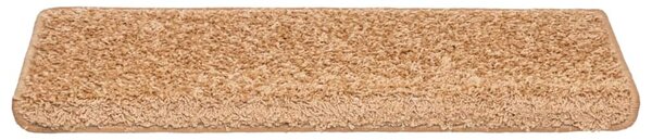 Schodové rohože 10 ks 65 x 21 x 4 cm béžové s obdélníkovým okrajem 149819