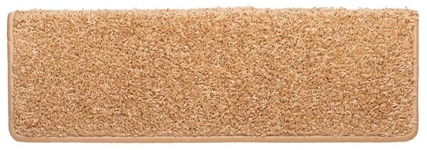 Schodové rohože 10 ks 65 x 21 x 4 cm béžové s obdélníkovým okrajem 149819