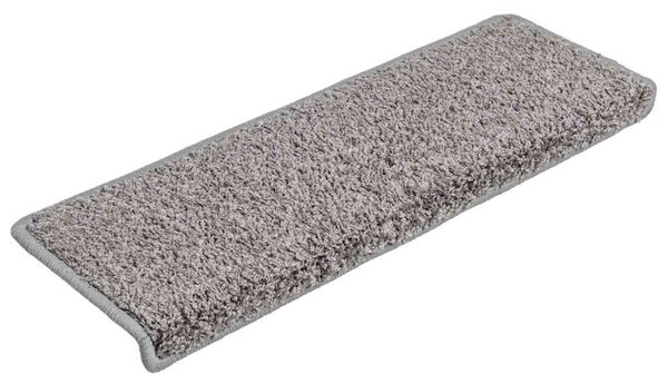 Schodové rohože 10 ks 65 x 21 x 4 cm šedé s obdélníkovým okrajem 149815