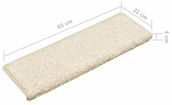Schodové rohože 10 ks 65 x 21 x 4 cm bílé s obdélníkovým okrajem 149827