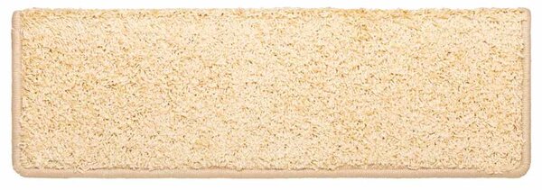 Schodové rohože 10 ks 65 x 21 x 4 cm krémové s obdélníkovým okrajem 149823