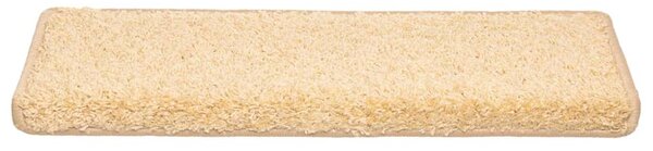 Schodové rohože 10 ks 65 x 21 x 4 cm krémové s obdélníkovým okrajem 149823