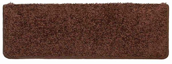 Schodové rohože 10 ks 65 x 21 x 4 cm hnědé s obdélníkovým okrajem 149821