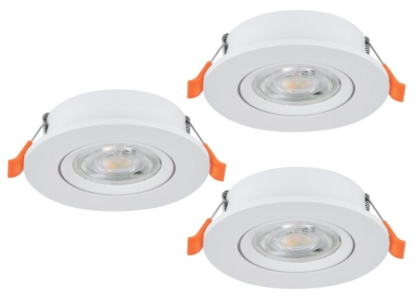 Eglo 902262 - SADA 3x LED Podhledové bodové svítidlo BARRANCO LED/4,8W/230V bílá
