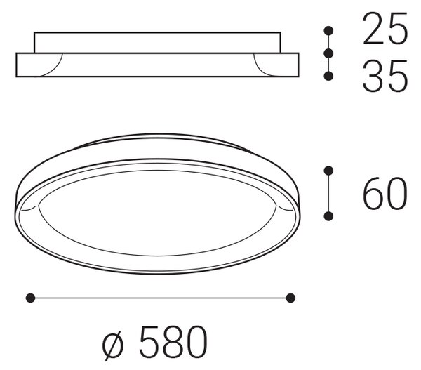 LED2 1273151 BELLA SLIM stropní svítidlo LED D580mm 48W/3360lm 3000-4000K bílá