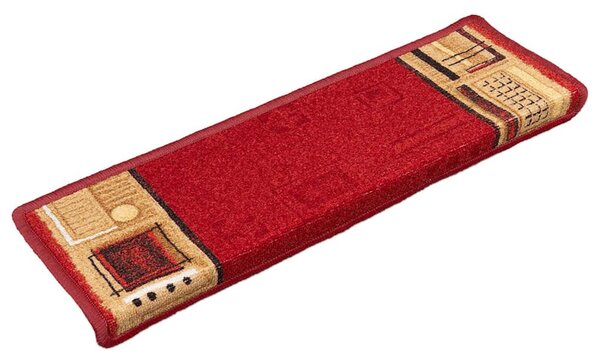 Nášlapy na schody samolepicí 5 ks 65x21x4 cm červené 149838