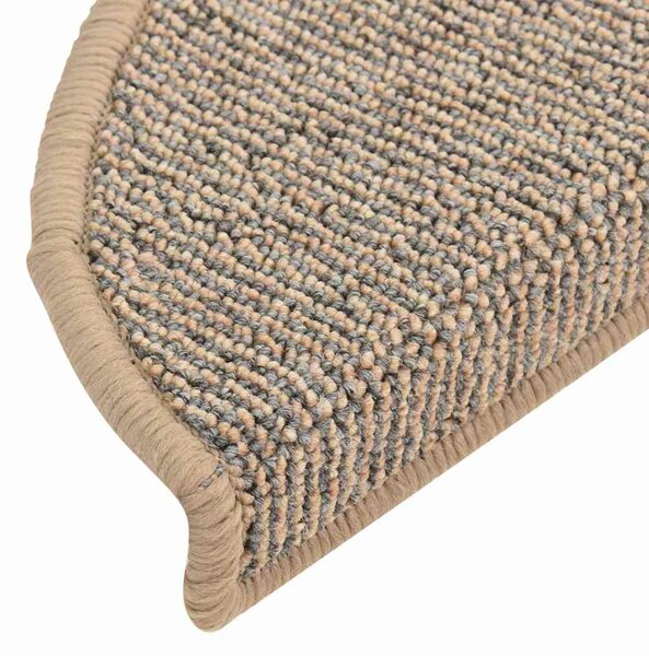 Schodové rohože 15 ks 56 x 17 x 3 cm hnědé půlkulaté 149847