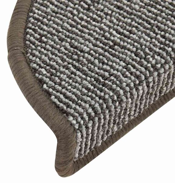 Schodové rohože 15 ks 56 x 17 x 3 cm šedé, půlkulaté 149846