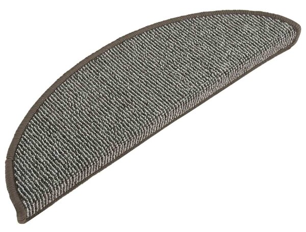 Schodové rohože 15 ks 56 x 17 x 3 cm šedé, půlkulaté 149846