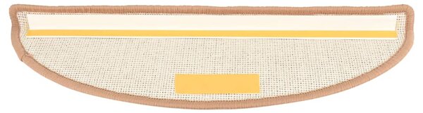 Schodové rohože 15 ks 56 x 17 x 3 cm světle hnědé půlkulaté 149851