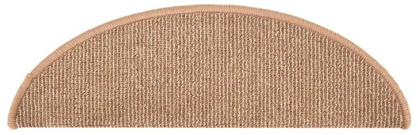 Schodové rohože 15 ks 56 x 17 x 3 cm světle hnědé půlkulaté 149851