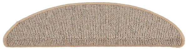 Schodové rohože 15 ks 56 x 17 x 3 cm hnědé půlkulaté 149847