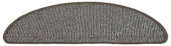Schodové rohože 15 ks 56 x 17 x 3 cm šedé, půlkulaté 149846