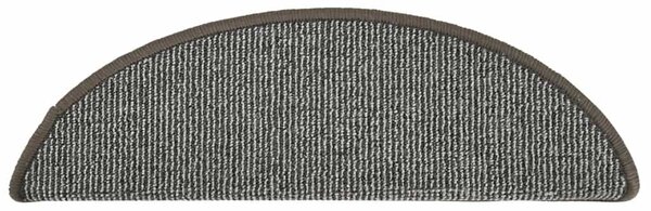 Schodové rohože 15 ks 56 x 17 x 3 cm šedé, půlkulaté 149846