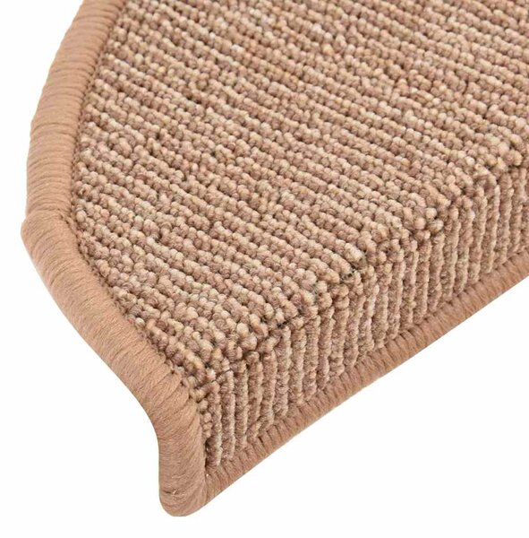 Schodové rohože 15 ks 56 x 17 x 3 cm světle hnědé půlkulaté 149851