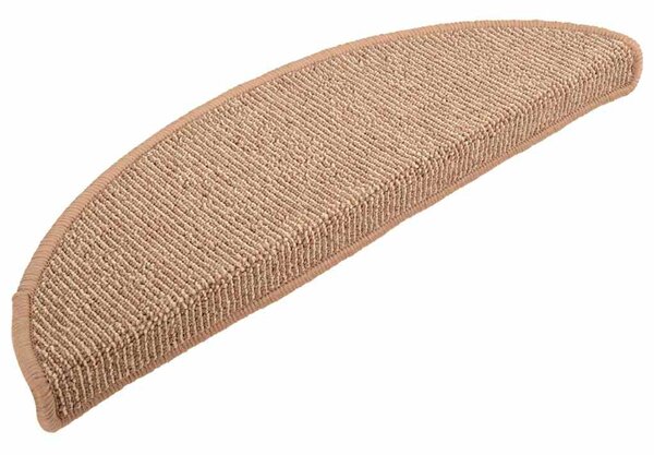 Schodové rohože 15 ks 56 x 17 x 3 cm světle hnědé půlkulaté 149851