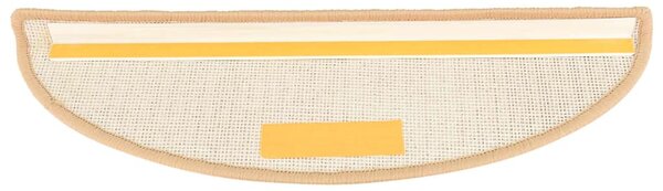 Schodové rohože 15 ks 56x17x3 cm krémové, půlkulaté 149853