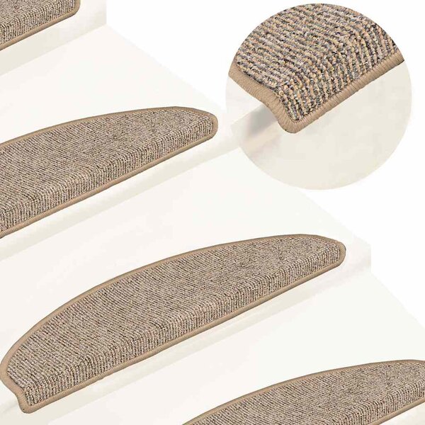 Schodové rohože 15 ks 65 x 21 x 4 cm hnědé, půlkulaté, velké 149855