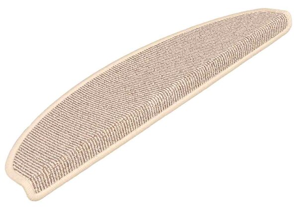 Schodové rohože 15 ks 65 x 21 x 4 cm bílé a hnědé, půlkulaté, velké 149860