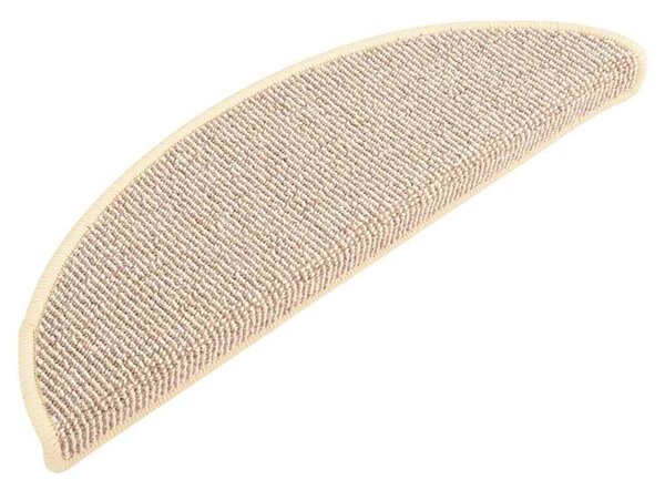 Schodové rohože 15 ks 56 x 17 x 3 cm bílé a hnědé, půlkulaté 149852