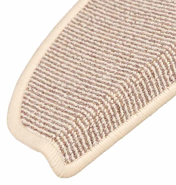 Schodové rohože 15 ks 65 x 21 x 4 cm bílé a hnědé, půlkulaté, velké 149860