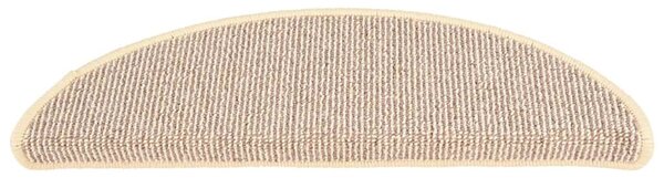 Schodové rohože 15 ks 56 x 17 x 3 cm bílé a hnědé, půlkulaté 149852