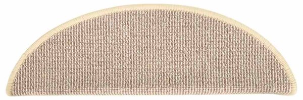 Schodové rohože 15 ks 56 x 17 x 3 cm bílé a hnědé, půlkulaté 149852