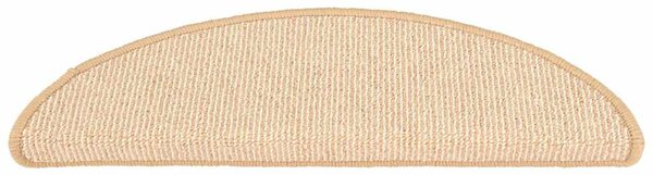 Schodové rohože 15 ks 56x17x3 cm krémové, půlkulaté 149853