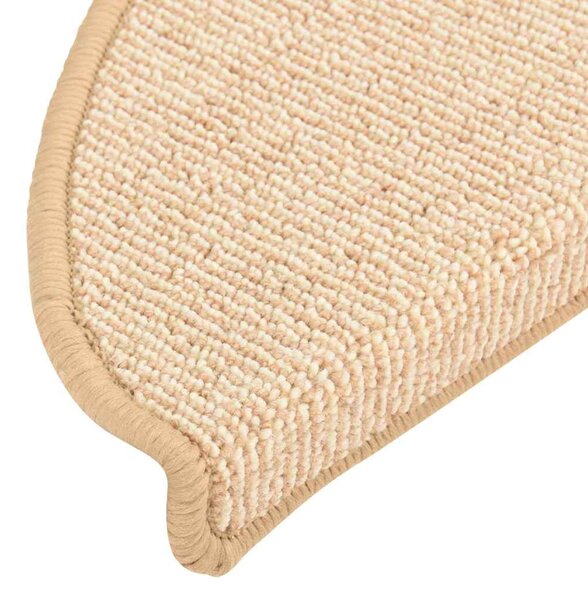Schodové rohože 15 ks 56x17x3 cm krémové, půlkulaté 149853