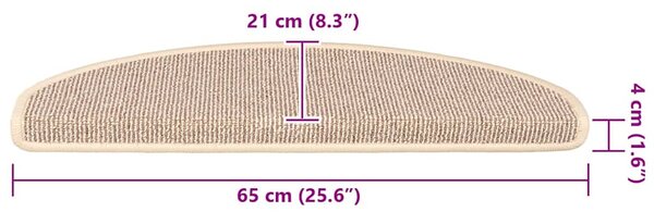 Schodové rohože 15 ks 65 x 21 x 4 cm bílé a hnědé, půlkulaté, velké 149860