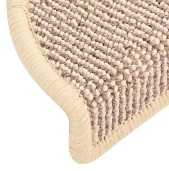 Schodové rohože 15 ks 56 x 17 x 3 cm bílé a hnědé, půlkulaté 149852