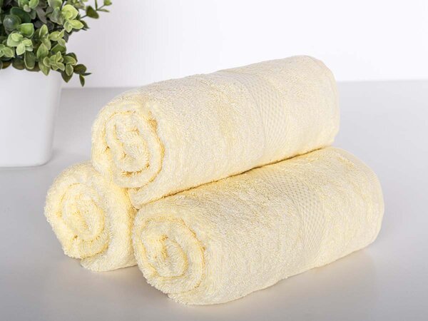 XPOSE® Froté ručník VERONA 3ks - vanilkový 30x50 cm