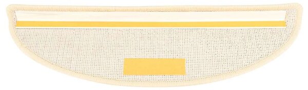 Schodové rohože 15 ks 56 x 17 x 3 cm bílé a hnědé, půlkulaté 149852