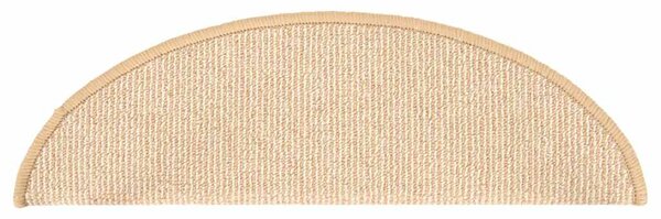 Schodové rohože 15 ks 56x17x3 cm krémové, půlkulaté 149853