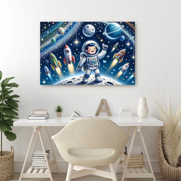Obraz malý kosmonaut na dobrodružné misi