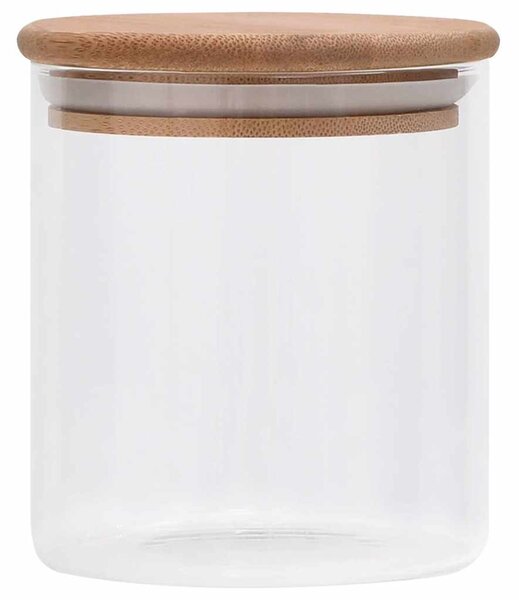 Skleněné dózy s bambusovým víčkem 10 ks 600 ml 150695