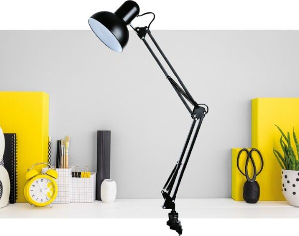 Kloubová stolní lampa na 1 žárovku E27, 40W, se šroubovacím úchytem, černá, 3 roky zár