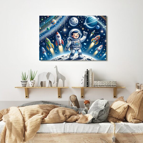 Obraz malý kosmonaut na dobrodružné misi